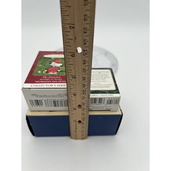 Lot of 3 Hallmark Keepsake Ornaments Peanuts Snoopy Woodstock Hockey Detective - Picture 9 of 9